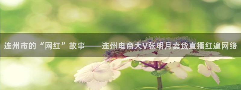 连州市的“网红”故事——连州电商大V张明月卖货直播红遍网络